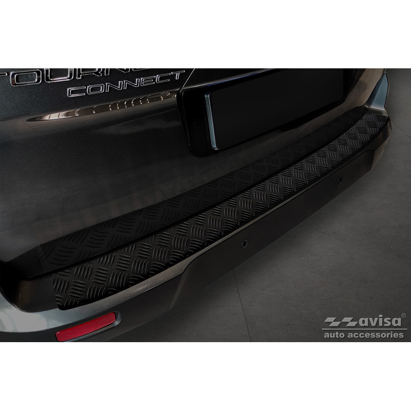 Matzwart Aluminium Achterbumperprotector  Ford Tourneo Connect/Transit Connect 2014-2017 & FL 2017-2022 'Riffled Plate'