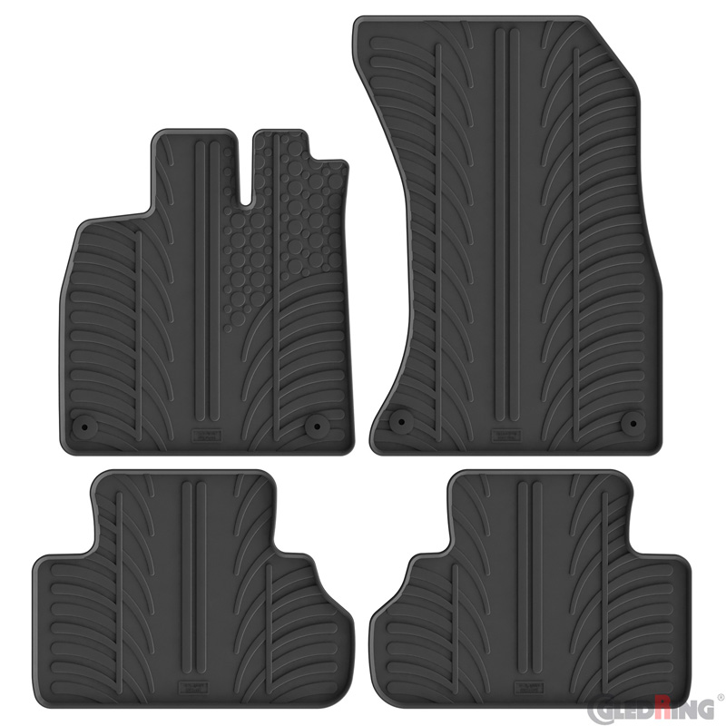 Gledring Rubber car mats set  Audi Q5 (GU) MHEV 2025- incl. Sportback (T profile 4-pieces + mounting clips)