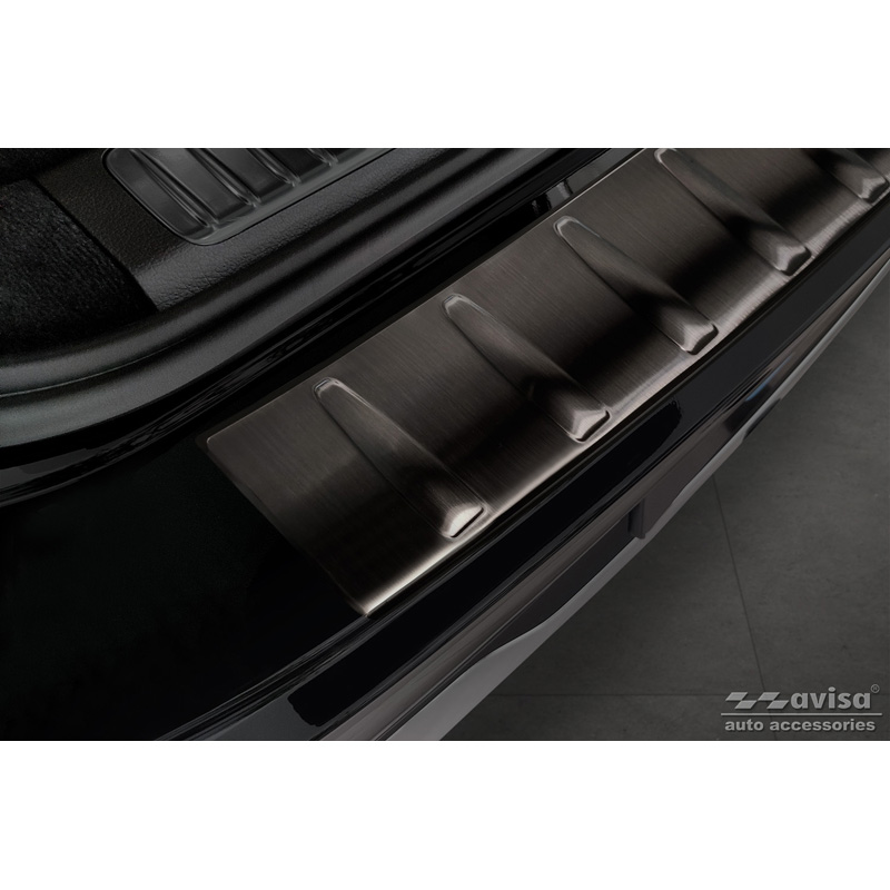 Black Stainless Steel Rear bumper protector  Mercedes EQS SUV (X296) 2022- 'Ribs'