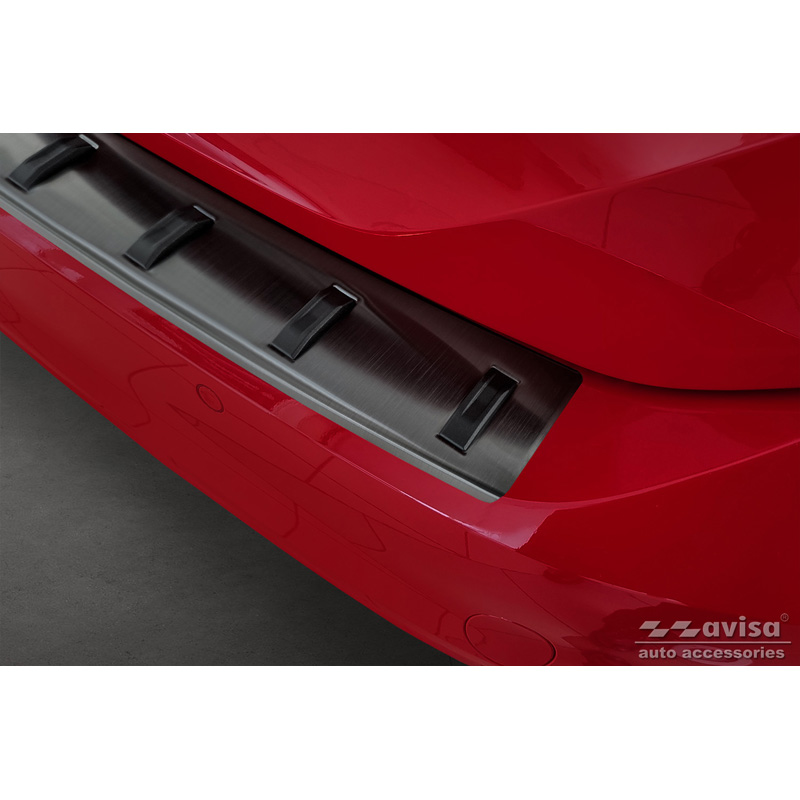 Zwart RVS Achterbumperprotector  Volkswagen Passat Variant 2014-2019 & Facelift 2019-2023 (incl. R-Line/Alltrack) 'STRONG EDITION'