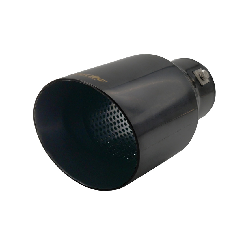 Simoni Racing Uitlaatsierstuk Rond/Schuin RVS Zwart - Ø102xL210mm - Montage 38->63mm