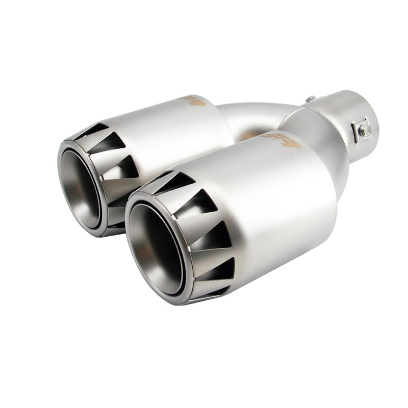 Simoni Racing Uitlaatsierstuk Dubbel Rond RVS - Titanium Jet Engine Design 185x88xL245mm - Montage ->39-63mm