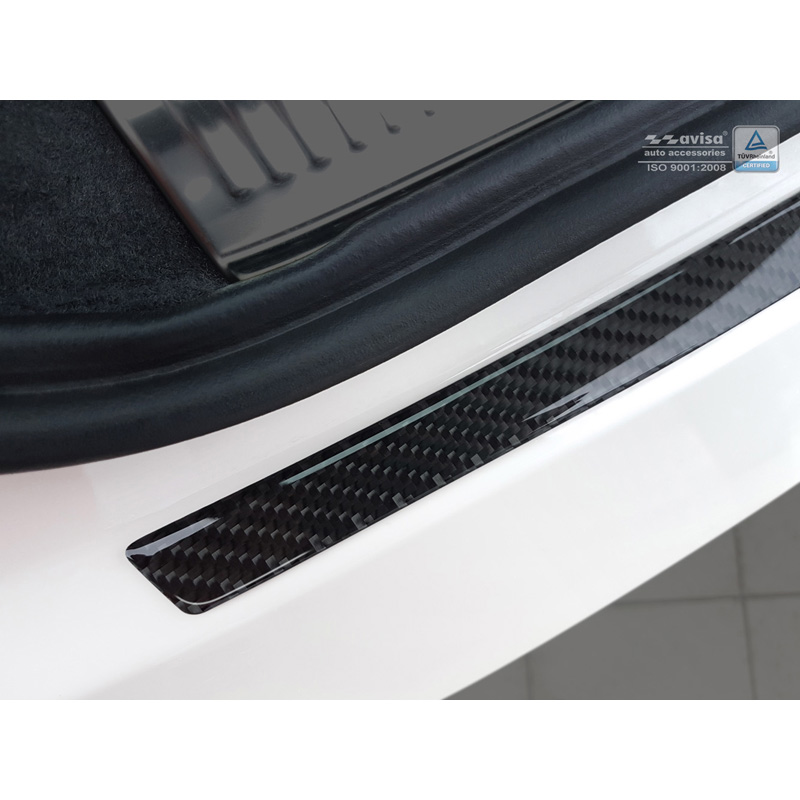 Carbon Rear bumper protector  Audi Q3 2011-2015 & 2015- Black Carbon