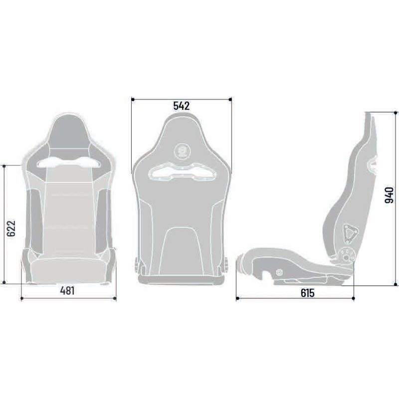 Sparco Sport Seat SP-R - Black Skai/Microfibre + Fibreglass Backrest - Reclinable