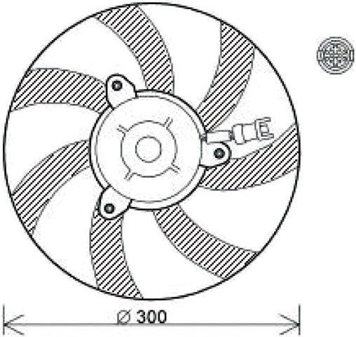Radiator FAN COMPLEET CADDY 97-04