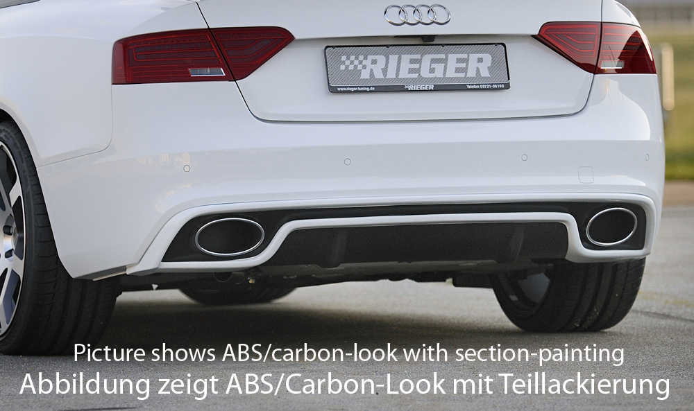 RS Look diffuser Audi A5 S-Line S5 11-16 Sportback Rieger Glans Zwart
