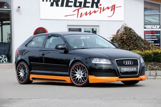 Zijskirts Audi A3 8P ABS Carbon look 08- Cabrio