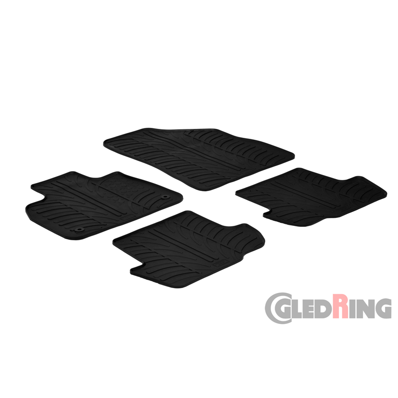 Rubber car mats set  Citroen DS5 2012- (T profile 4-pieces + mounting clips)