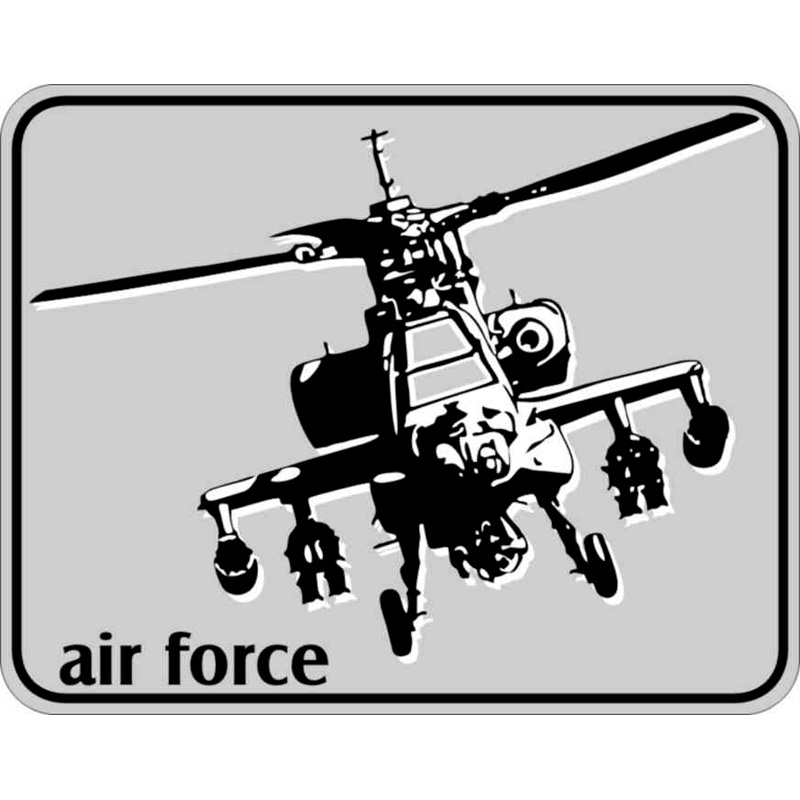 AutoTattoo Sticker Helicopter 3D Chrome - 7,4 x 5,8 cm