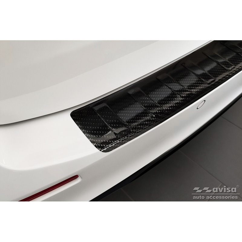 Real 3D Carbon Rear bumper protector  BMW 5-Series Touring G31 FL 2020-2024 'Ribs'