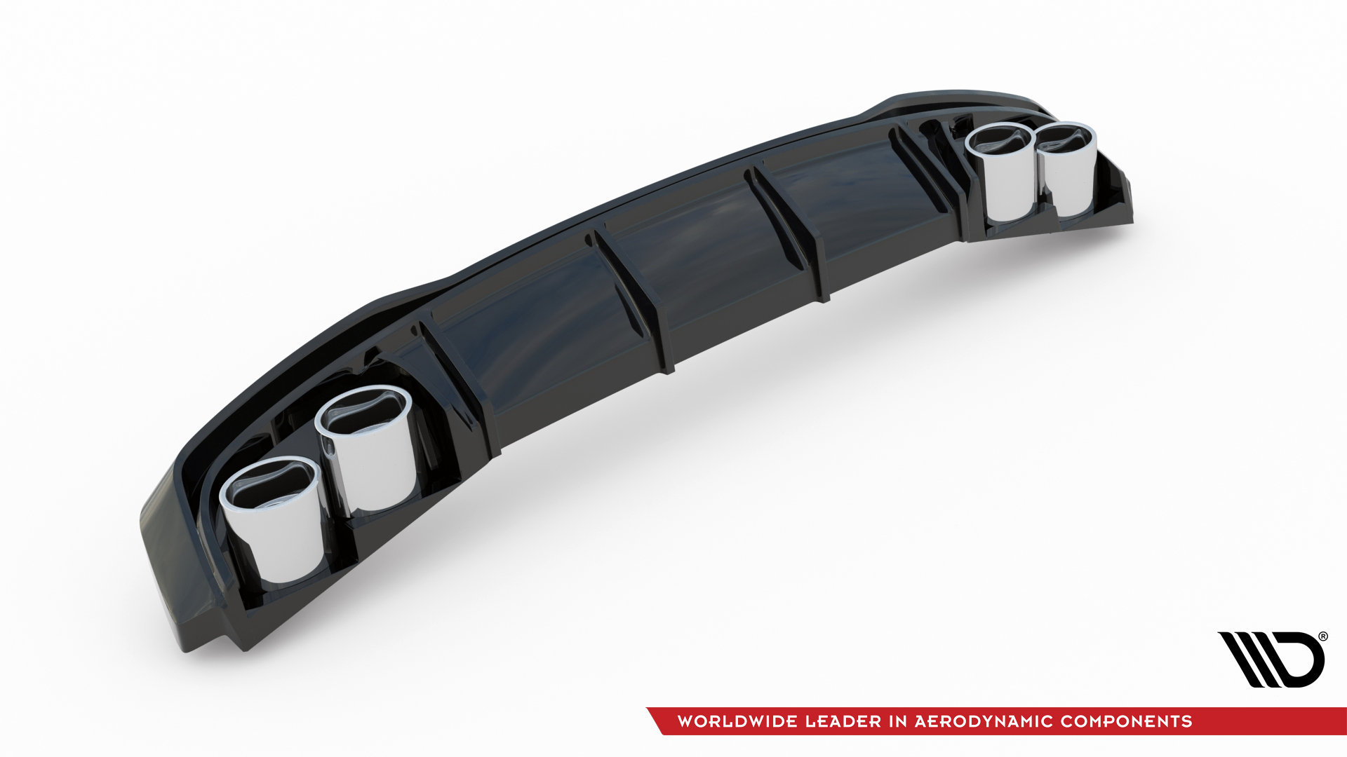 Diffuser Audi S3 Sedan 8Y Maxton Glans Zwart met sierstukken Chroom