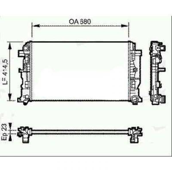 Radiator SPRINTER 06->> 677x415x34 ALLE MODELLEN met HANDGESCHAK