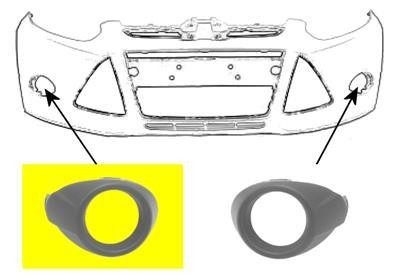 voorbumpergrille, met mistlampgat, rechts Ford Focus, 2012 -