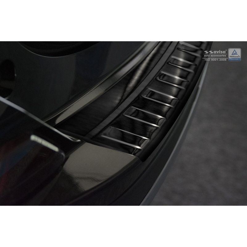 Black Stainless Steel Rear bumper protector  Toyota RAV4 2016- 'Ribs'