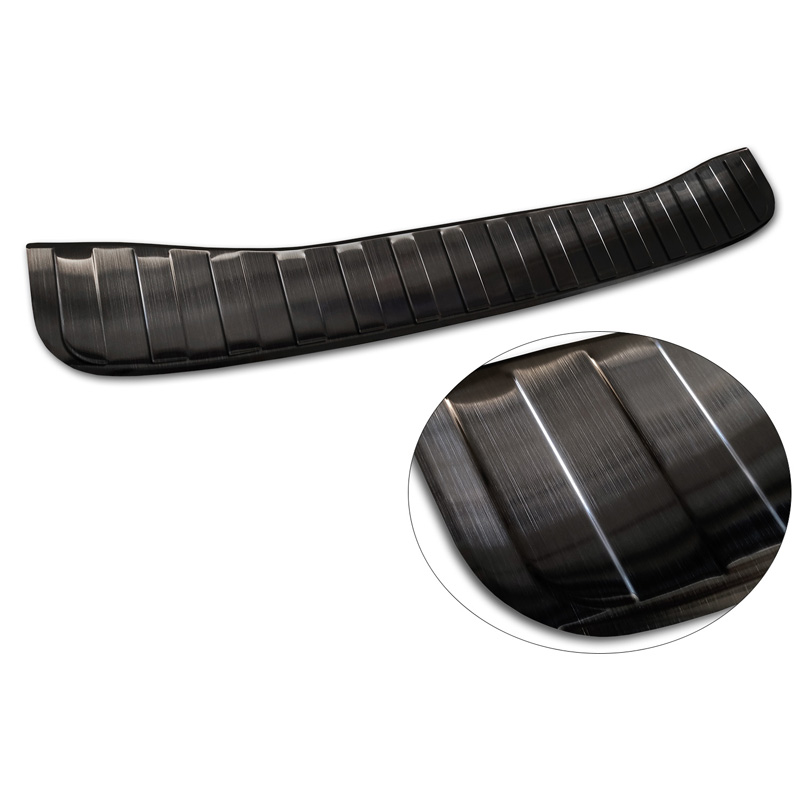 Black Stainless Steel Rear bumper protector  Toyota Corolla XII HB 2019- (incl. GR-Sport) 'Ribs'