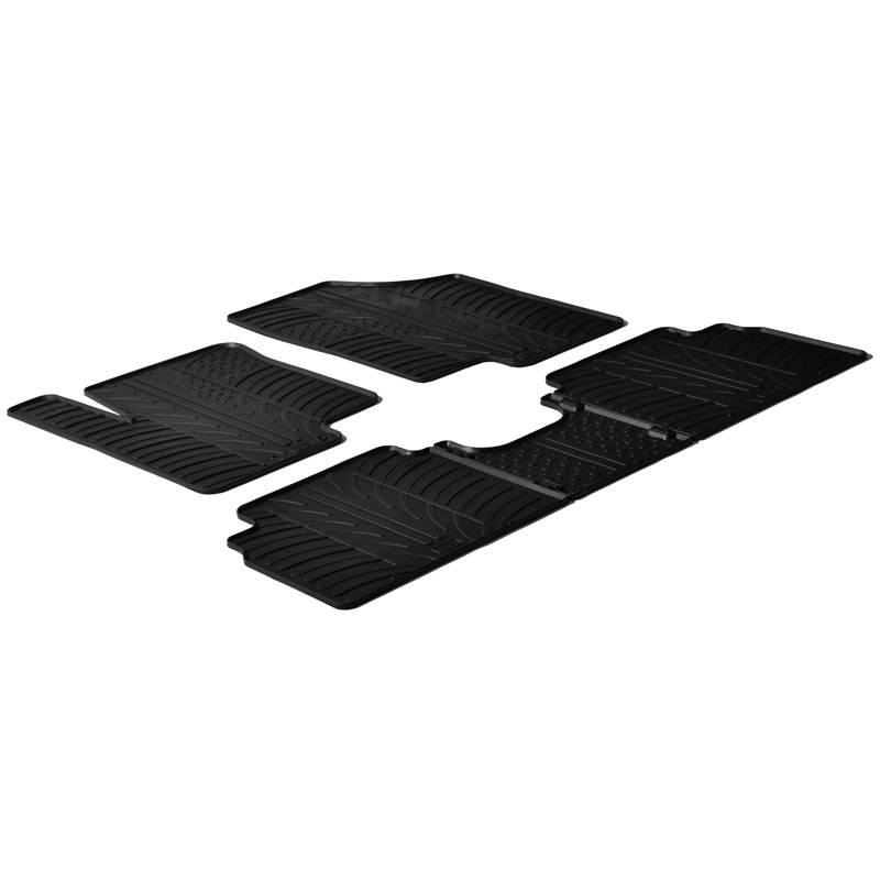 Rubber car mats set  Kia Venga 2009- / Hyundai ix20 2010- (T profile 5-pieces + mounting clips)