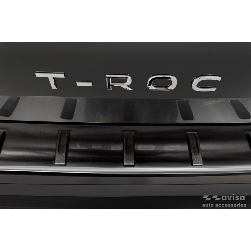 Black Stainless Steel Rear bumper protector  Volkswagen T-Roc & T-Roc Cabrio 2017-2022 & Facelift 2022- 'STRONG EDITION'