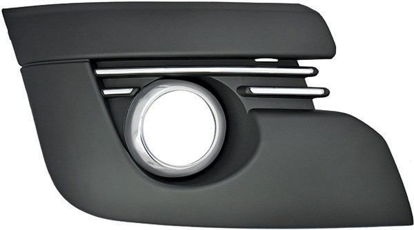 BumperGrill rechts 3008 09->> ZWART/Chroom