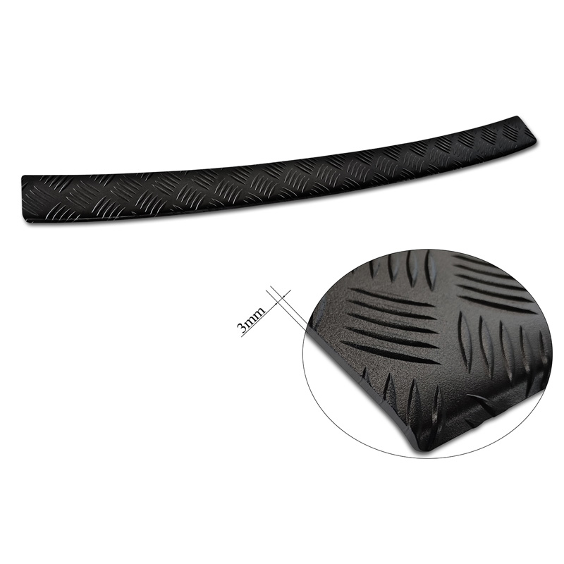 Matzwart Aluminium Achterbumperprotector  Skoda Kamiq 2019- 'Riffled Plate'