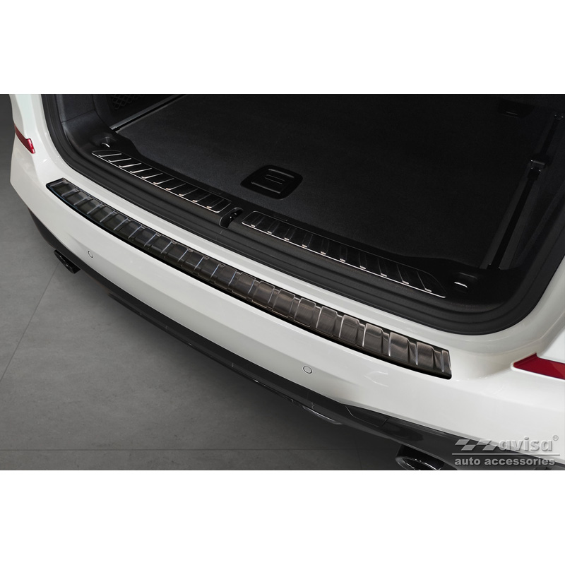 Black Stainless Steel Rear bumper protector  BMW X3 G01 M-Package 2017-2021 & Facelift 2021- Incl. M Competition 2019-2021 'Ribs'