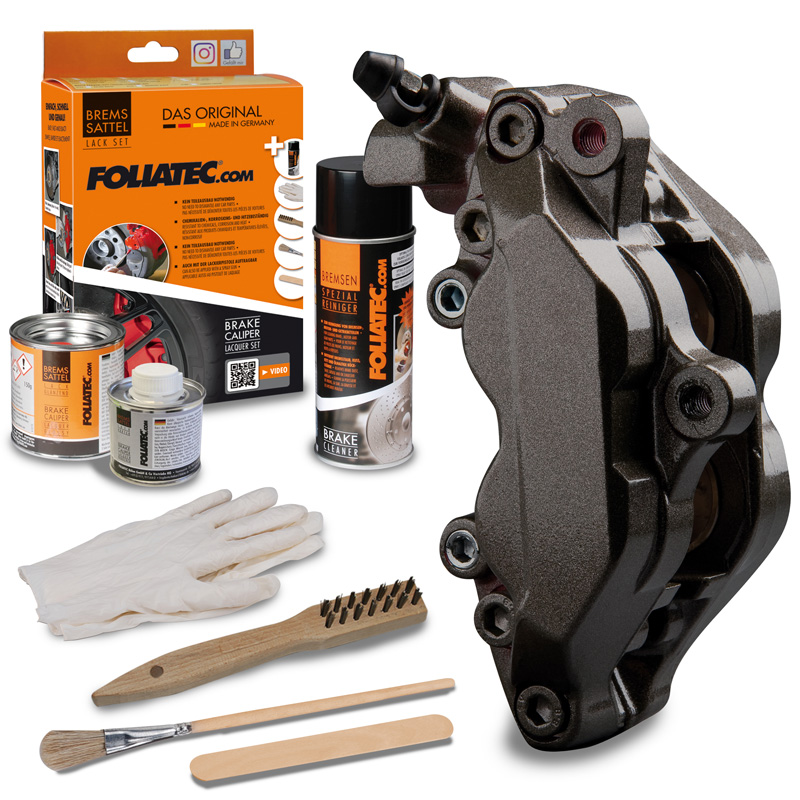 Foliatec Brake Caliper Lacquer Set - carbon metallic - 3 Components