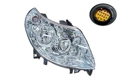 koplamp, H1+H7, elektr verstelb, incl stelmotortje, rechts Peuge