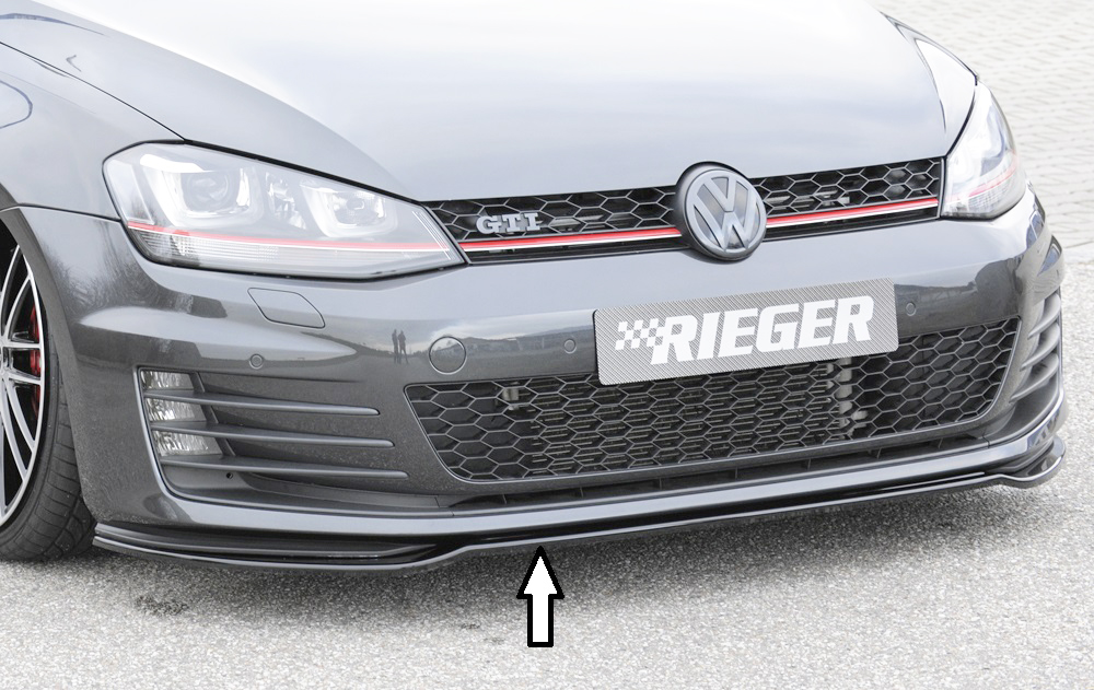 Voorspoiler Volkwagen Golf GTI/GTD 2013-2016 Zwart Glans Rieger
