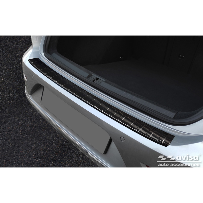 Black Stainless Steel Rear bumper protector  Volkswagen Arteon Shooting Brake incl. eHybrid 2020- 'Ribs'