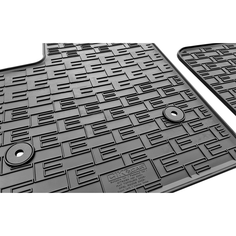CIKCAR Rubber car mats set  Opel Rocks-e 2021- / Citroën Ami 2020- / Fiat Topolino 2023- (2-pieces + fixing system)