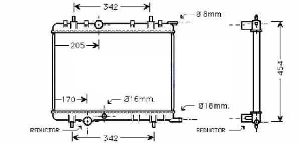 Radiator Peugeot 307/XSARA II 01-02 380x405 1.4I-8V - AC