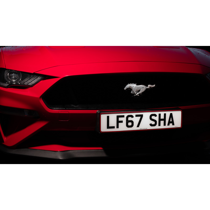 Set Premium Synthetic license plate holders 52,7x12,3cm - Type Mono Rosso Corsa - Black/Red - 2 pieces