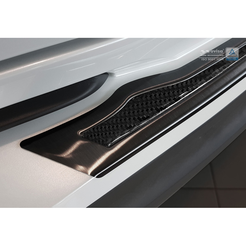 Stainless Steel Rear bumper protector 'Deluxe'  Toyota C-HR 2016-2019 & Facelift 2019-2023 Black/Black Carbon