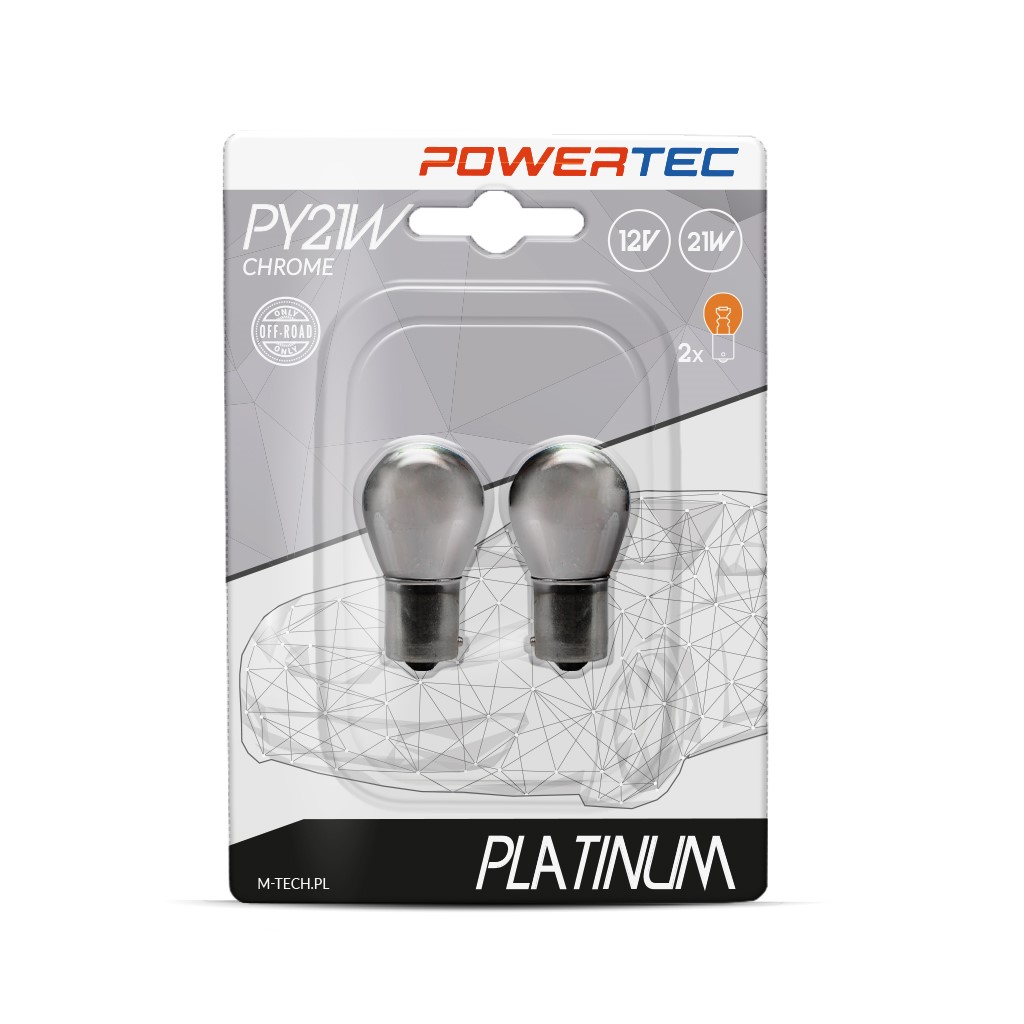 Chroom/amber Powertec PY21W lampen 12V 21W