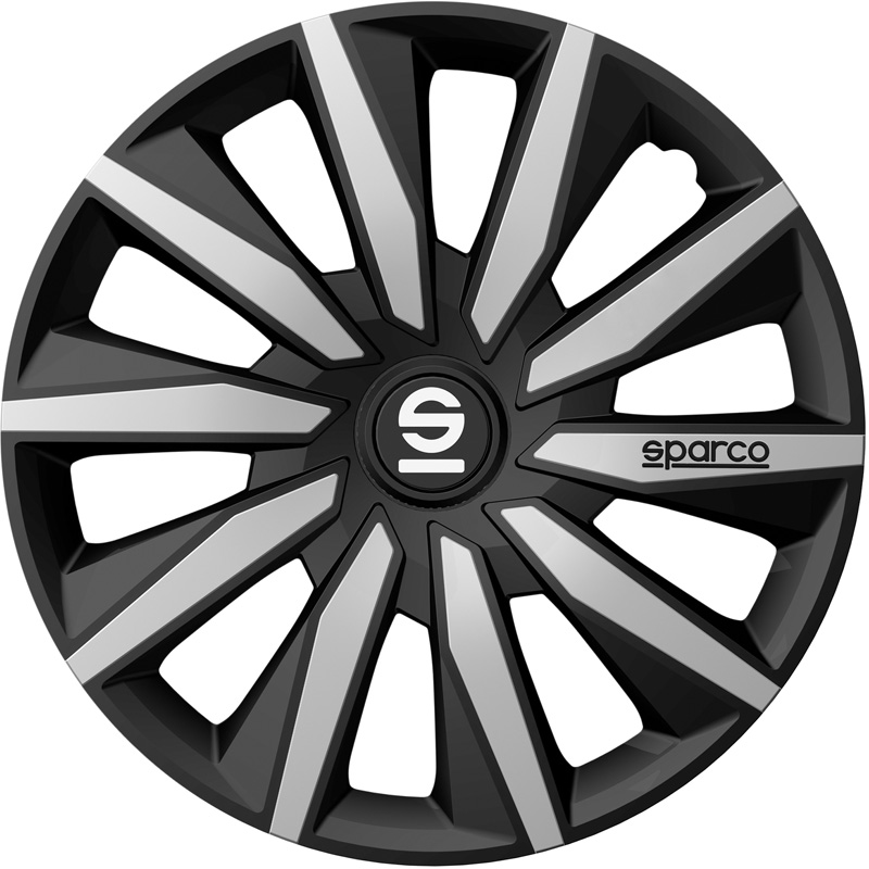 Sparco Wheel Covers Milano - 16-inch - Black/Silver - Set of 4 pieces