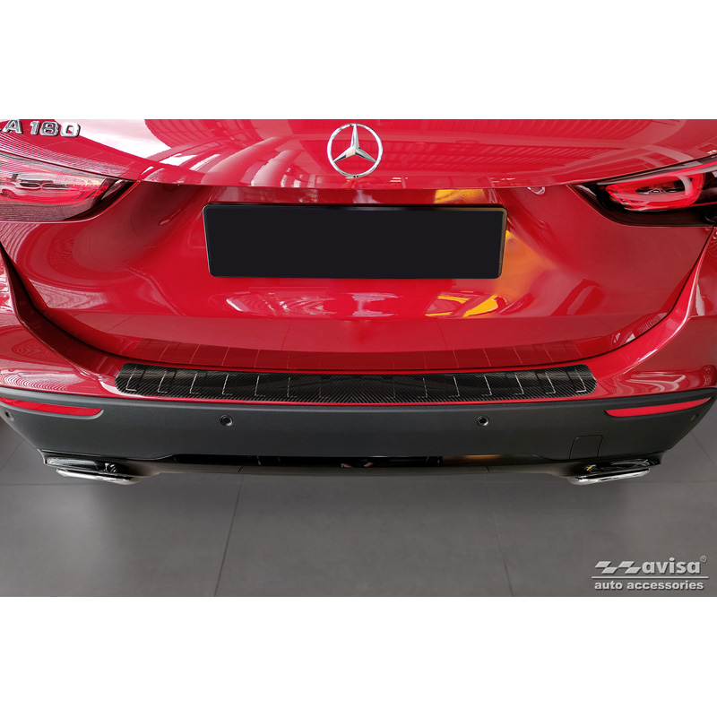 Echt 3D Carbon Achterbumperprotector  Mercedes GLA H247 2020- 'Ribs'