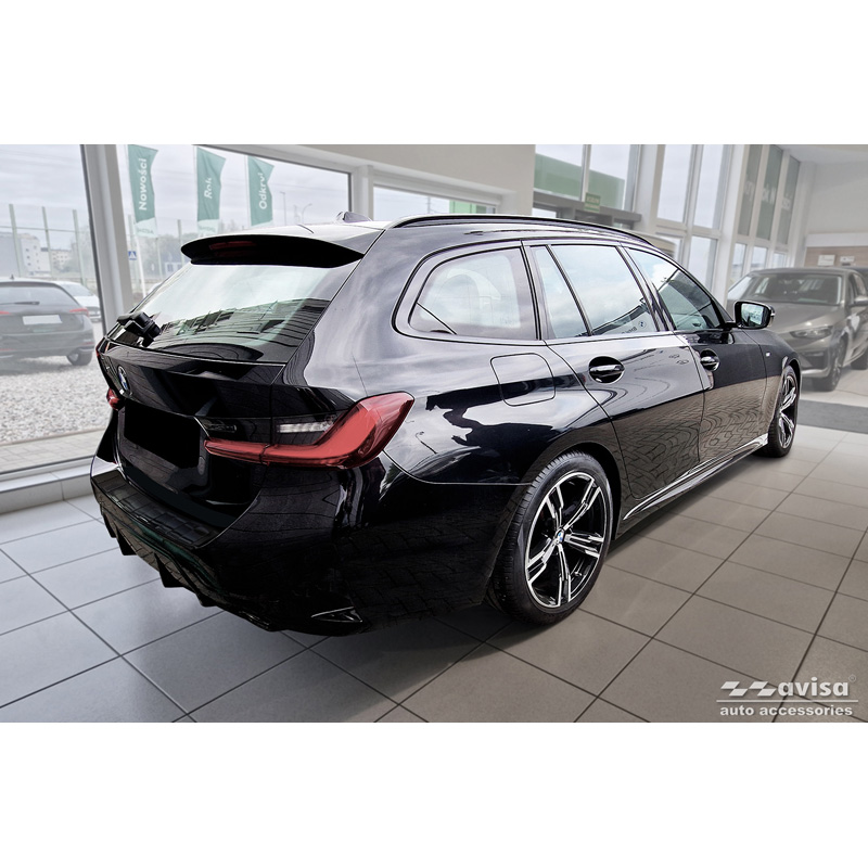 Real 3D Carbon Rear bumper protector  BMW 3 Touring (G21) Facelift 2022- 'Ribs'