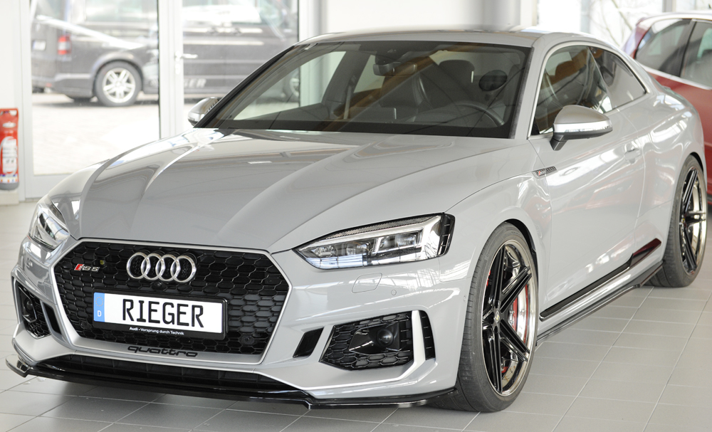 Voorspoiler Audi RS5 B9/F5 Zwart Glans Rieger