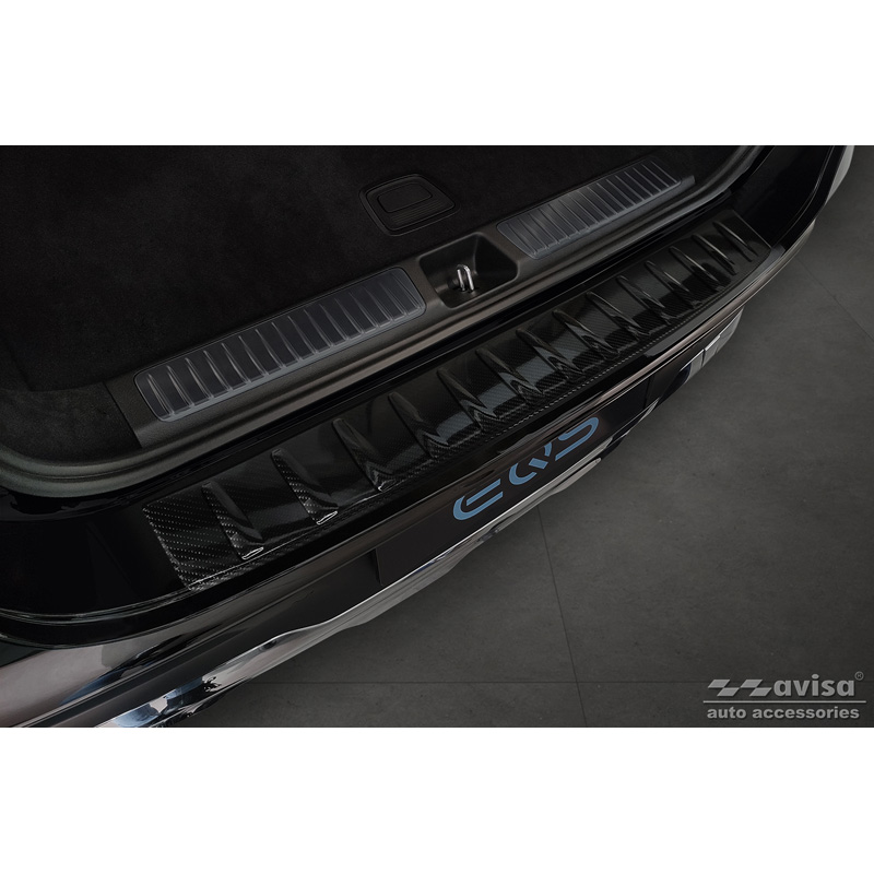 Echt 3D Carbon Achterbumperprotector  Mercedes EQS SUV (X296) 2022- 'Ribs'