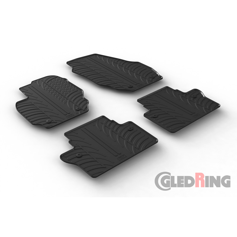 Rubbermatten  Volvo V70/XC70 2007-2016 (T profiel 4-delig + montageclips)