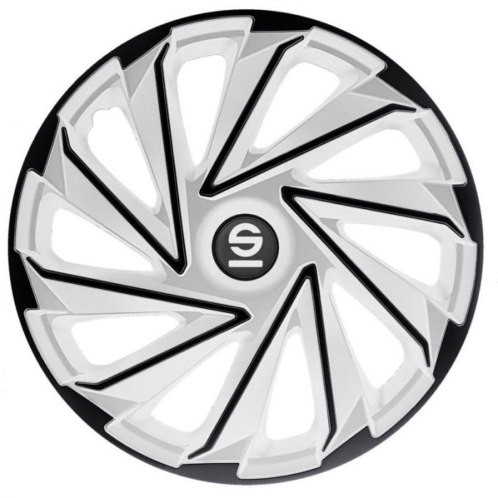 4-Delige Sparco Wieldoppenset Varese 14-inch zwart/zilver
