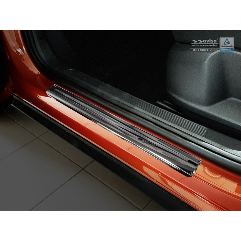 Black Inox door sill protectors  Volkswagen T-Roc 2017-2022 & Facelift 2022 - 'Sportline' - 4-pieces