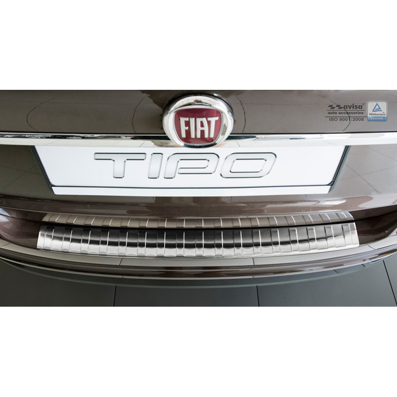 Stainless Steel Rear bumper protector  Fiat Tipo Sedan 2016-2020 & FL 2020- 'Ribs'