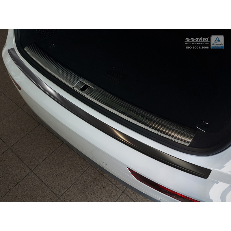 Black Stainless Steel Rear bumper protector  Audi Q5 2017-2020 & FL 2020- 'Ribs'