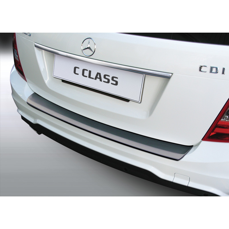 ABS Rear bumper protector  Mercedes C-Class W204 Estate 2011-2014 Black