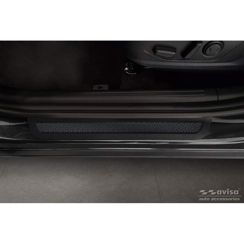 Aluminium door sill protectors 'Riffled Plate'  Kia Sportage (NQ5) 2021- - 2-pieces - Black
