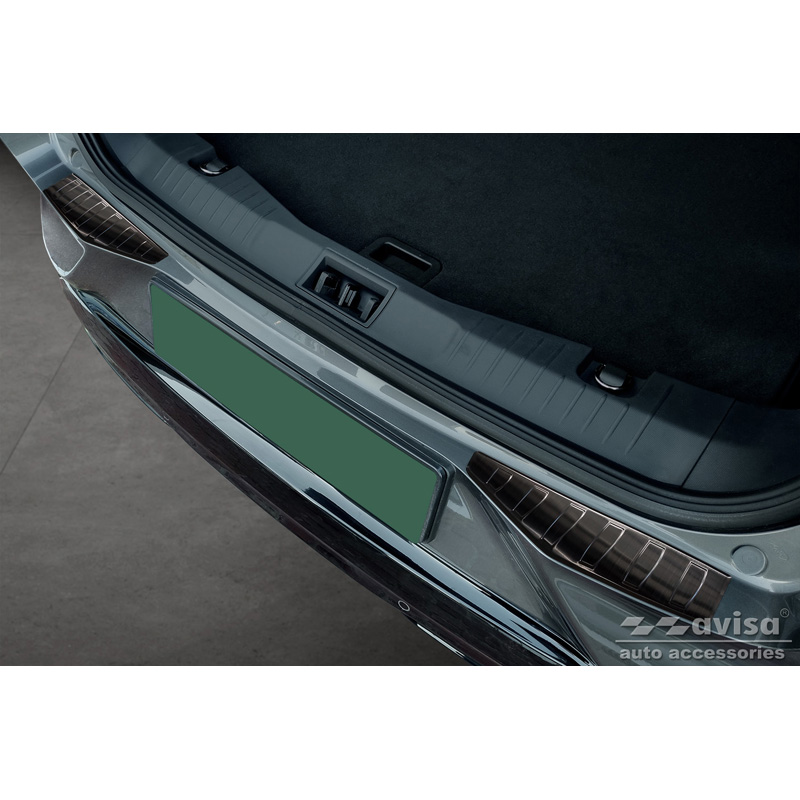 Zwart RVS Achterbumperprotector  Ford Mustang Mach-E 2020- 'Ribs' (2-Delig)