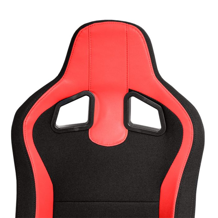 Sport seat 'MR' - Black Synthetic leather + Red Pine Fabric- Dual-side reclinable back-rest - incl. slides