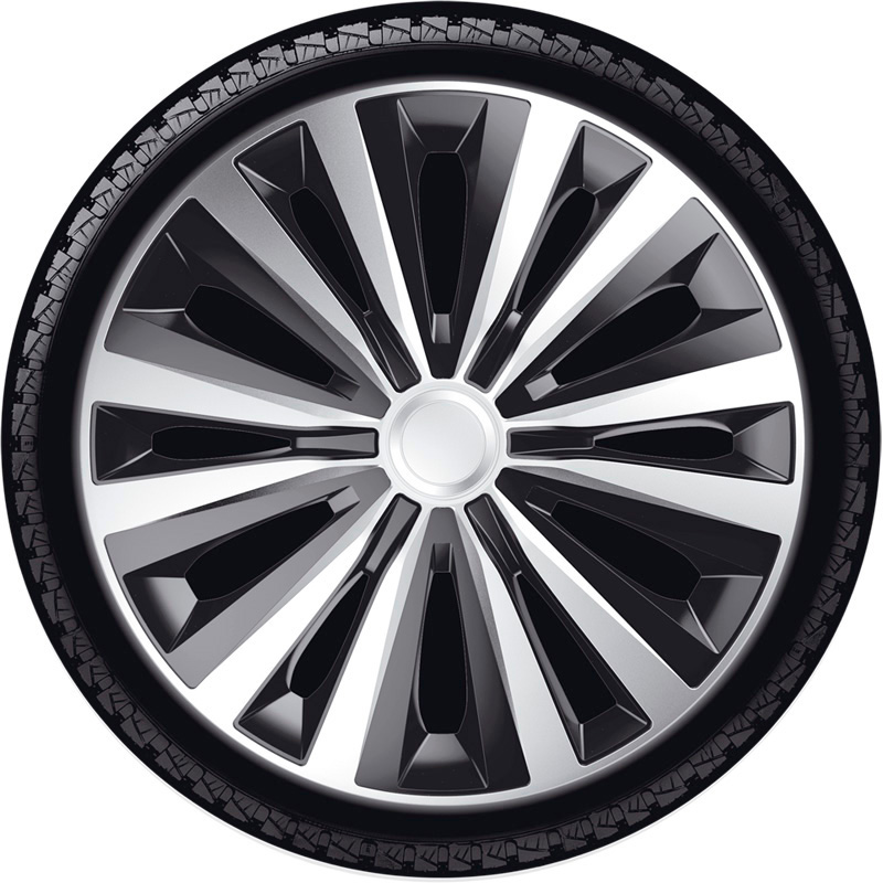 4-Delige J-Tec Wieldoppenset Multi 16-inch zilver/zwart