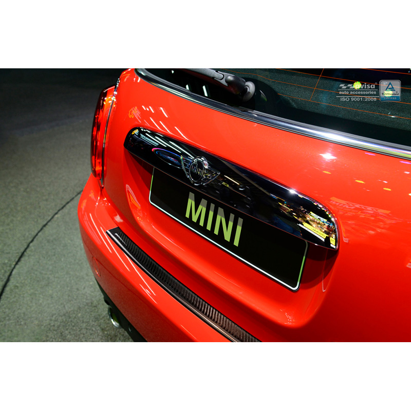 RVS Achterbumperprotector 'Deluxe'  Mini One/Cooper F56 3-deurs 3/2014- Zwart/Zwart Carbon