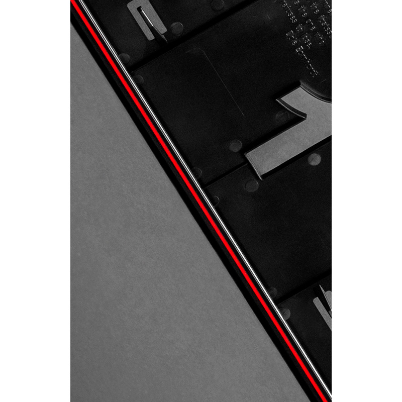 Set Premium Synthetic license plate holders 52,7x12,3cm - Type Mono Rosso Corsa - Black/Red - 2 pieces